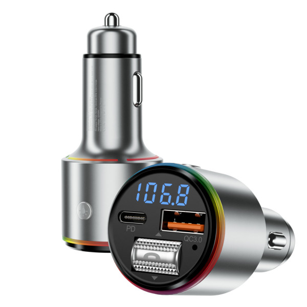  Автомобільний зарядний пристрій Proove FM Launcher Power Drive 30W (PD+QC30) Type-C+USB+AUX Silver (FMPD30110006)