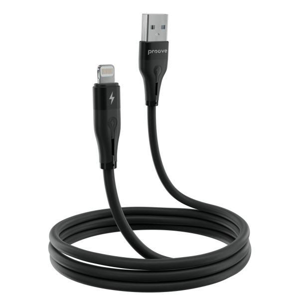 Кабель Proove Soft Silicone USB to Lightning 24A (1m) Black (CCSO20001101)