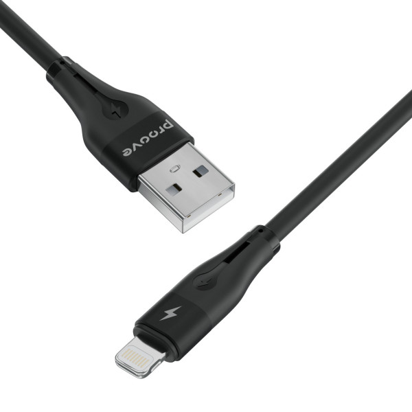  Кабель Proove Soft Silicone USB to Lightning 24A (1m) Black (CCSO20001101)