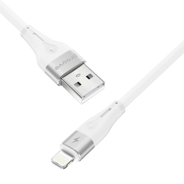 Кабель Proove Soft Silicone USB to Lightning 24A (1m) White (CCSO20001102)