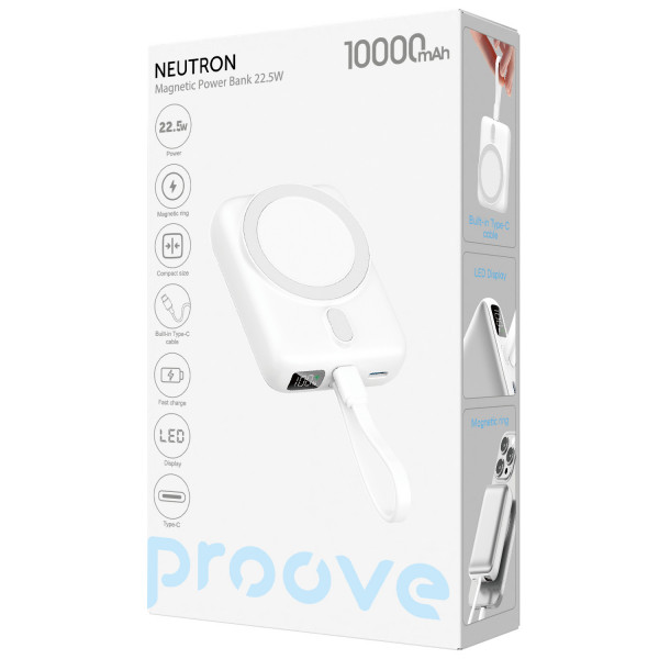  Павербанк Proove Neutron 225W 10000mAh Silver/White (PBNE22022206)