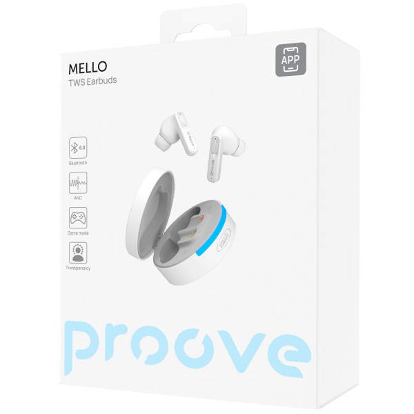  Бездротові навушники Proove Mello TWS with ANC (APP) White (TWML0001AP02)