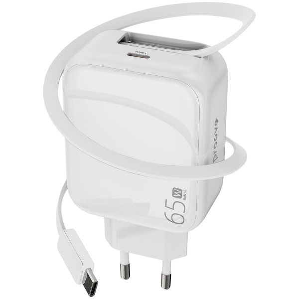  Мережевий зарядний пристрій Proove Fixtape GaN 65W (Type-C) White (WCFP65010202)
