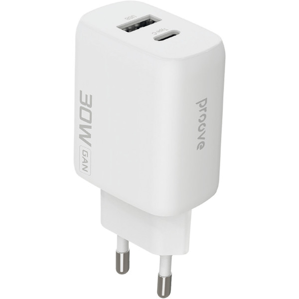  Мережевий зарядний пристрій Proove Silicone Power 2 30W (Type-C + USB) White (WCSP23110002)