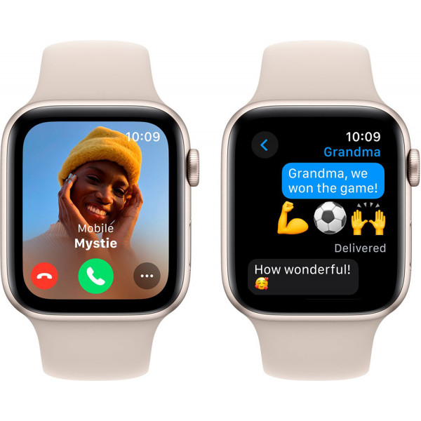  Смартгодинник Apple Watch SE GPS 44mm Starlight Aluminium Case with Starlight Sport Band – M/L