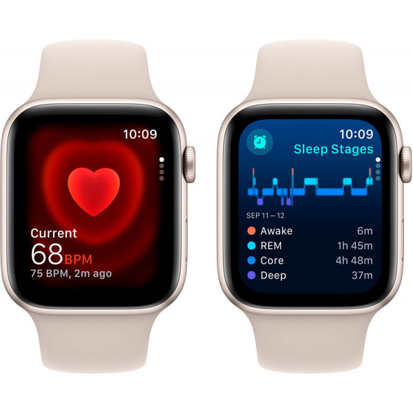  Смартгодинник Apple Watch SE GPS 44mm Starlight Aluminium Case with Starlight Sport Band – S/M