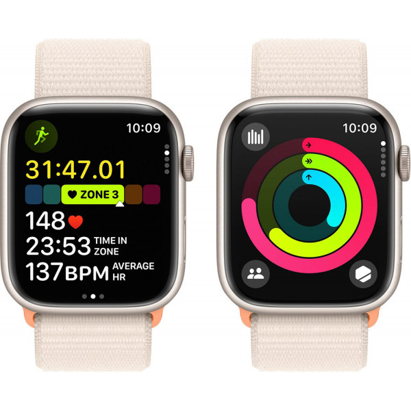  Смартчаси Apple Watch Series 9 GPS 45mm Starlight Aluminium Case with Starlight Sport Loop