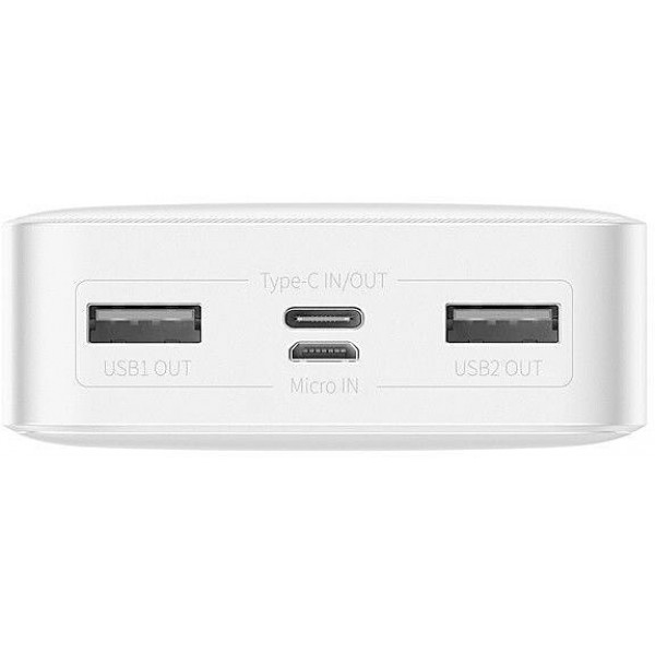  Зовнішній акумулятор Power Bank Baseus Bipow 20000mAh 15W Display White (PPDML-J02)