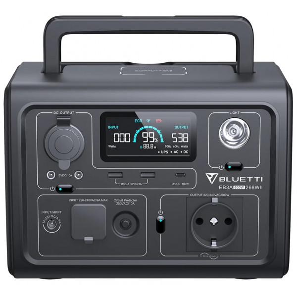  Зарядна станція Bluetti Portable Power Station EB3A 600W 268Wh Black