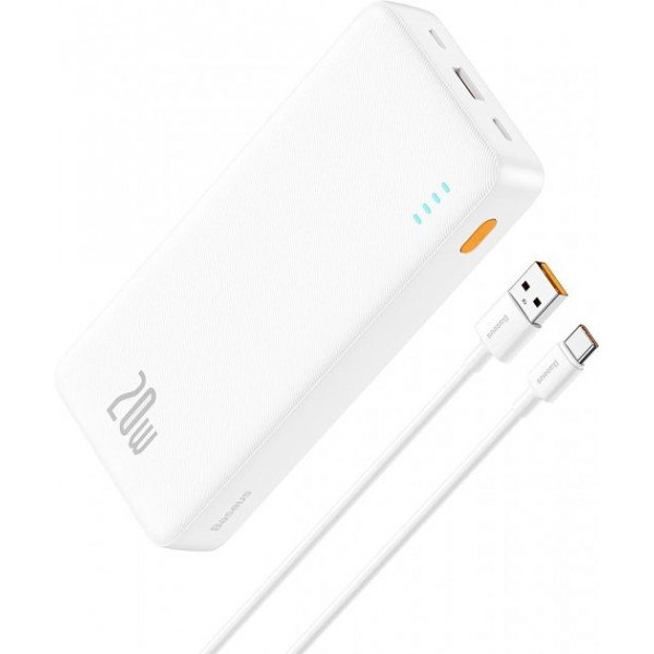  Зовнішній акумулятор Power Bank Baseus Airpow Quick Charge 20000mAh 20W White (PPAP20K)