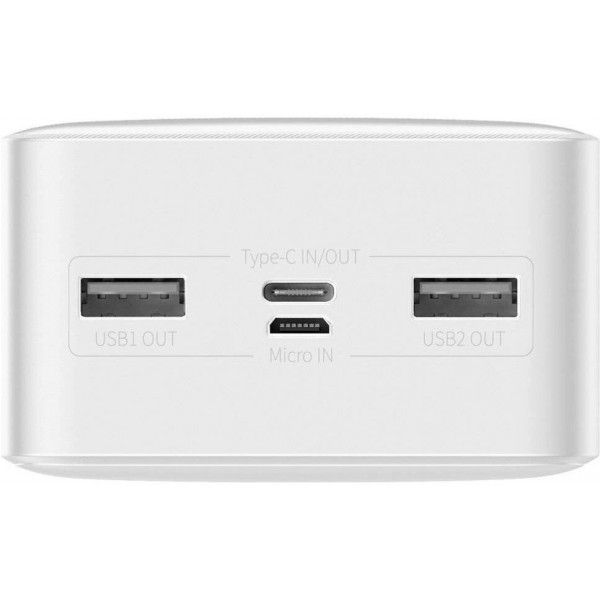  Зовнішній акумулятор Power Bank Baseus Bipow 30000mAh 15W Display White (PPDML-K02)
