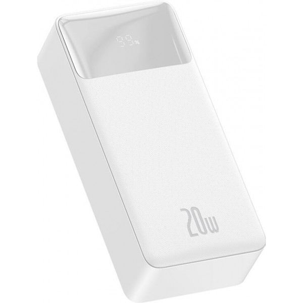  Зовнішній акумулятор Power Bank Baseus Bipow 30000mAh 20W Display White (PPDML-N02)