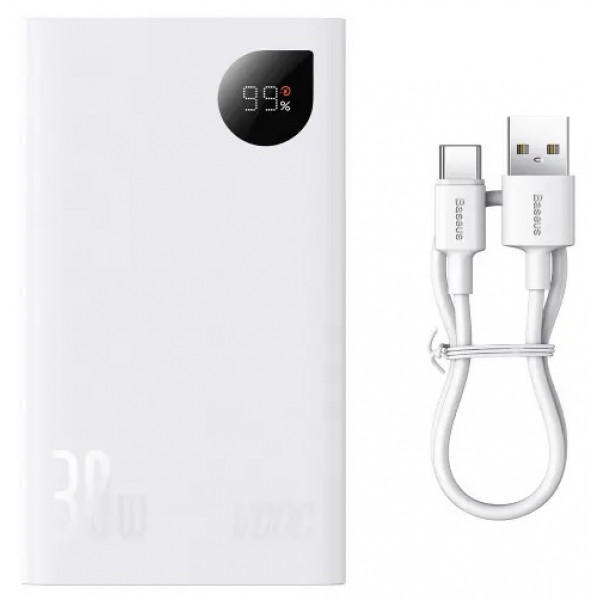  Зовнішній акумулятор Power Bank Baseus Adaman 2 20000 mAh 30W White (PPAD050002)