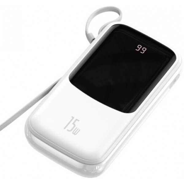  Зовнішній акумулятор Power Bank Baseus Bipow Qpow 20000mAh 15W Display White (PPQD-G02)
