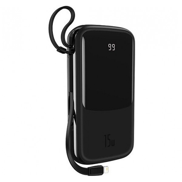  Зовнішній акумулятор Power Bank Baseus Bipow Qpow 20000mAh 15W Black (+IP Cable) (PPQD-F01)