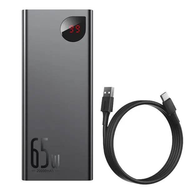  Зовнішній акумулятор Power Bank Baseus Adaman 20000mAh 65W Display Black (PPIMDA-D01)