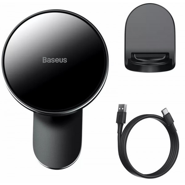  Автодержатель с беспроводной зарядкой Baseus Big Energy 15W Black