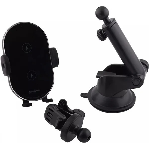  Автотримач із бездротовою зарядкою Proove Rounded Energy Pro 15W Black (WHRP15010001)