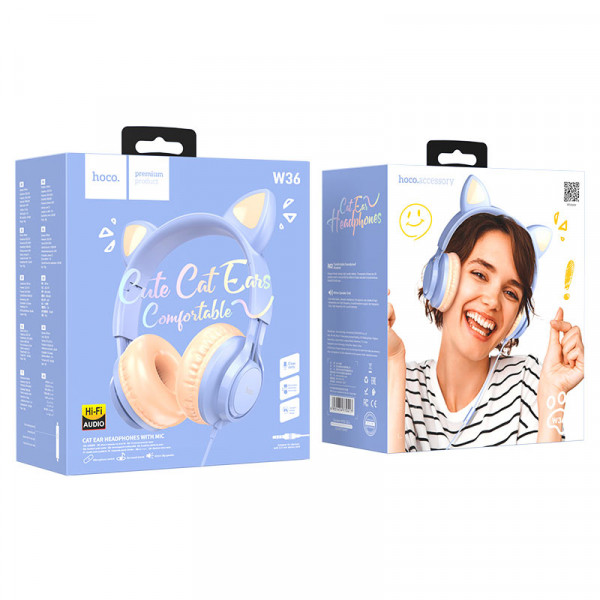  Навушники накладні Hoco W36 Cat Ear Headphones With Mic Dream Blue