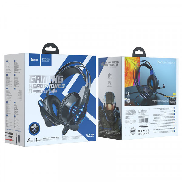  Навушники накладні Hoco W102 Cool Tour Gaming Headphones Blue