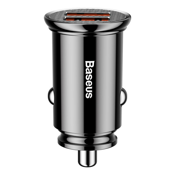  Автомобільний зарядний пристрій Baseus Circular Plastic QC 30 30W 2USB Black
