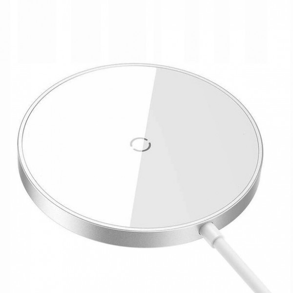  Бездротовий зарядний пристрій Baseus Simple Mini 3 Magnetic Wireless Charger 15W Silver