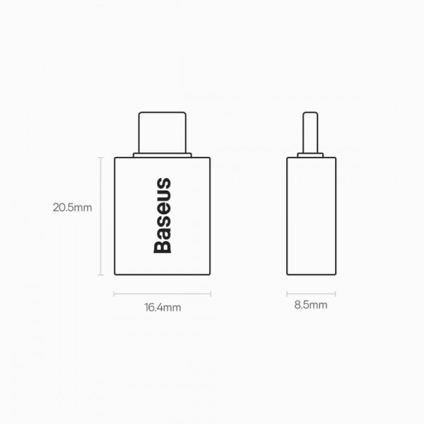  Перехідник Baseus Ingenuity Series Mini OTG Type-C to USB 31 Black