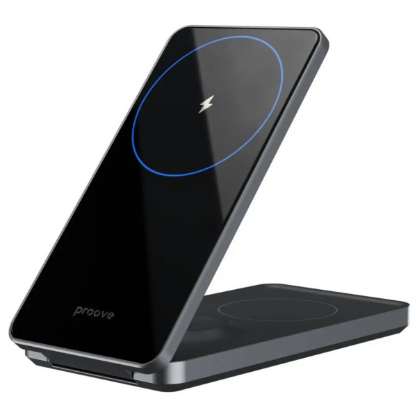  Бездротовий зарядний пристрій Proove Metal Edge 3 in 1 Black
