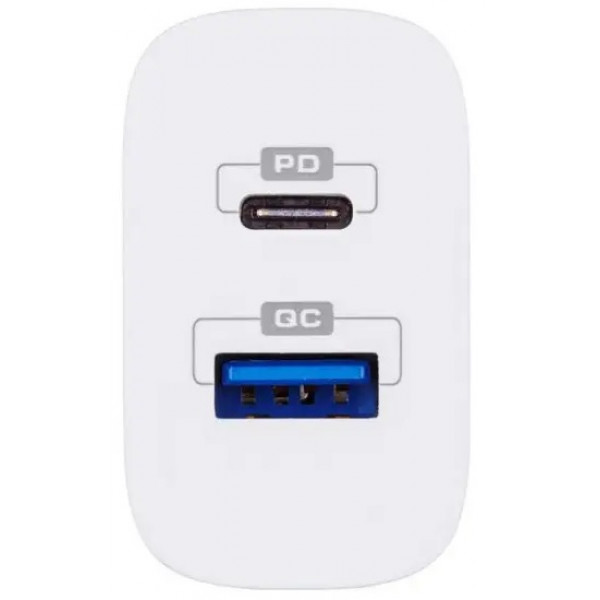  Мережевий зарядний пристрій Glasscove 20W 2-PORT TYPE-C + USB TC-012APQ20