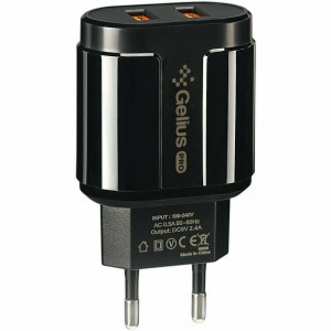  Мережевий зарядний пристрій Gelius Avangard GP-HC06 2USB 24A 12W Black