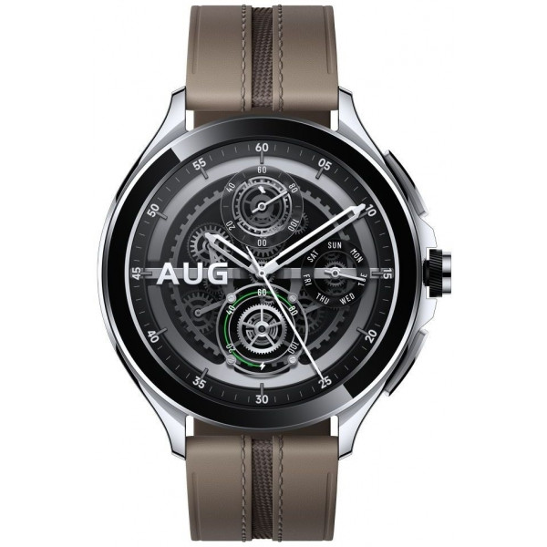  Смарт-годинник Xiaomi Watch 2 Pro Bluetooth Silver Case with Brown Leather Strap (BHR7216GL)