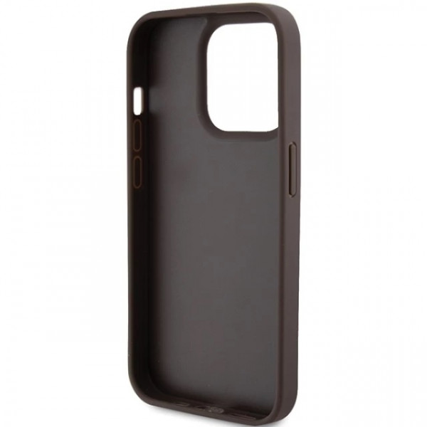  Чохол Guess Leather 4G Triangle Strass для iPhone 15 Pro Max Brown (GUHCP15XP4TDPW)