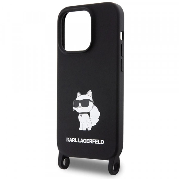  Чохол Karl Lagerfeld Crossbody Silicone Choupette для iPhone 15 Pro Black (KLHCP15LSCBSCNK)