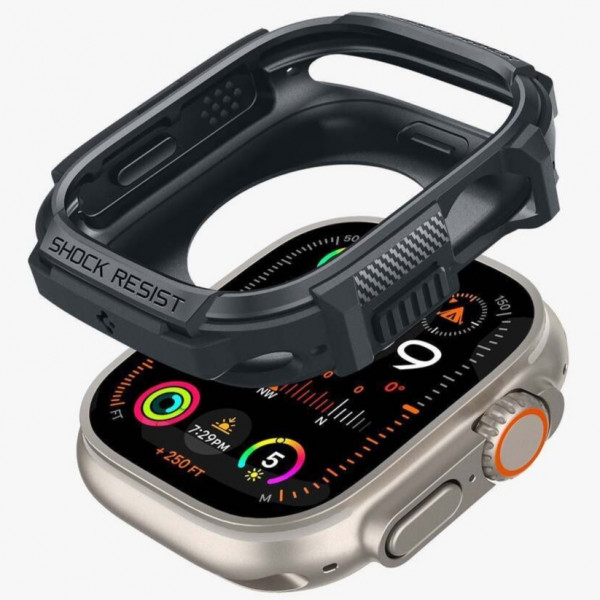  Чохол Spigen Rugged Armor для Apple Watch Ultra 2/1 49mm Dark Grey (ACS07385)