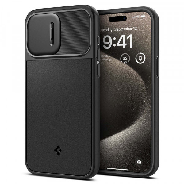  Чехол Spigen Optik Armor для iPhone 15 Pro Max with MagSafe Black (ACS06599)