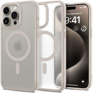  Чохол Spigen Ultra Hybrid для Apple iPhone 15 Pro Max з MagSafe Frost Natural Titanium (ACS07210)
