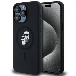 Чохол Karl Lagerfeld Silicone Karl &amp; Choupette Ring для iPhone 15 Pro Max Black with MagSafe (KLHMP15XSCMKCRHK)