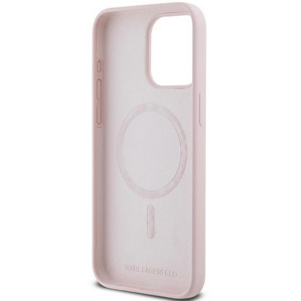  Чехол Karl Lagerfeld Silicone Karl  Choupette Ring для iPhone 15 Pro Pink with MagSafe (KLHMP15LSCMKCRHP)