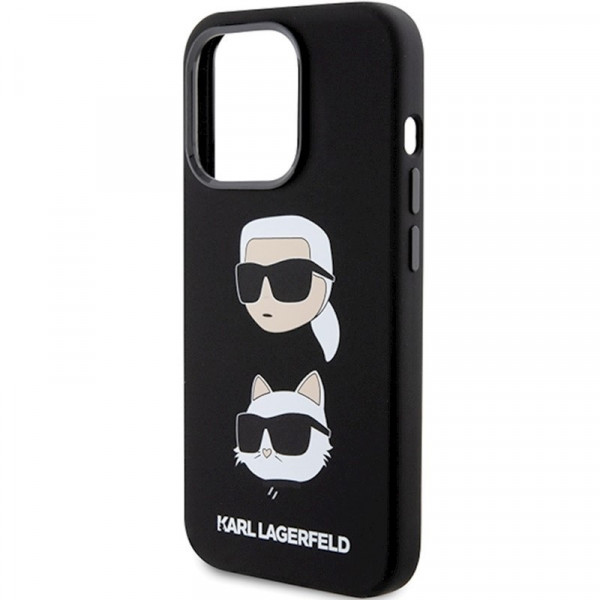  Чохол Karl Lagerfeld Silicone Karl amp; Choupette Head для iPhone 15 Pro Max Black (KLHCP15XSDHKCNK)