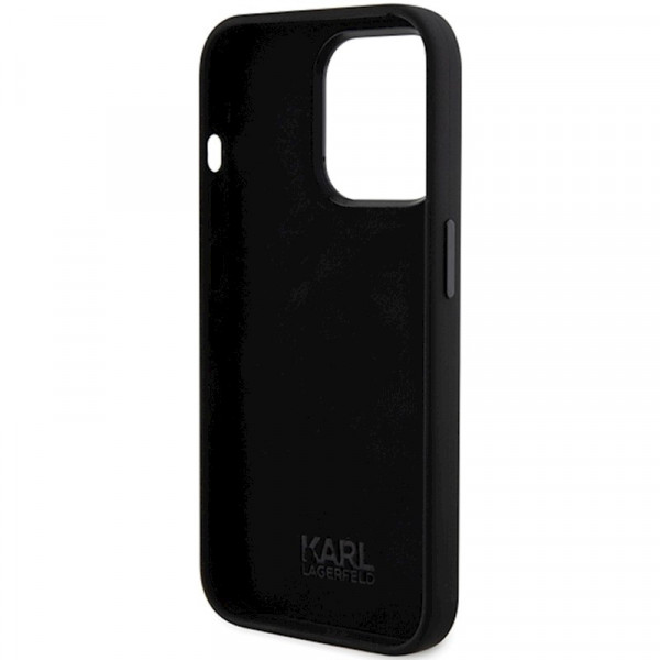  Чехол Karl Lagerfeld Silicone Ikonik Metal Pin для iPhone 15 Pro Black (KLHCP15LSMHKNPK)