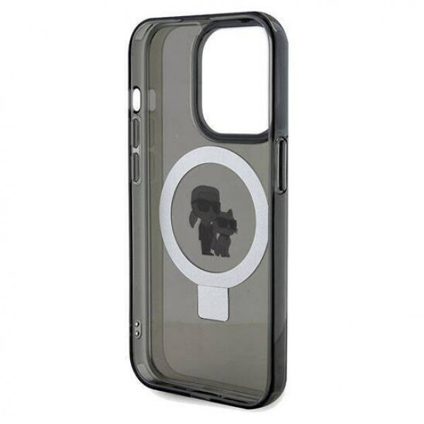  Чехол Karl Lagerfeld Ring Stand Karl  Choupettte для iPhone 15 Pro Black with MagSafe (KLHMP15LHMRSKCK)
