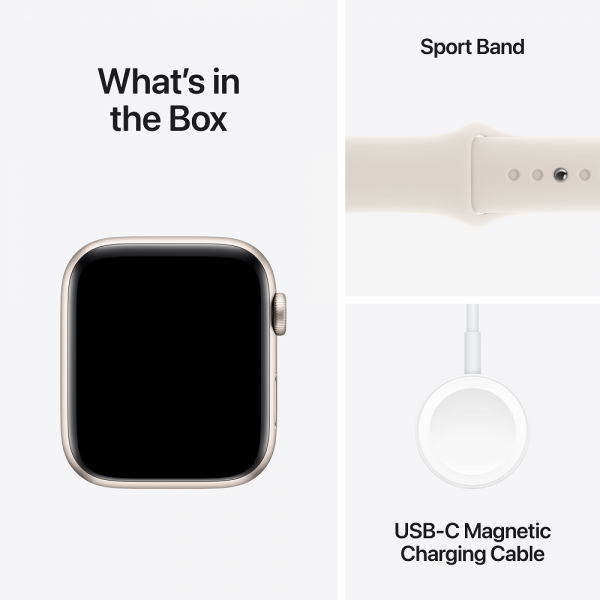  Смарт-часы Apple Watch SE 2024 GPS 40mm Starlight Aluminium Case with Starlight Sport Band - M/L (MXEG3QH/A)