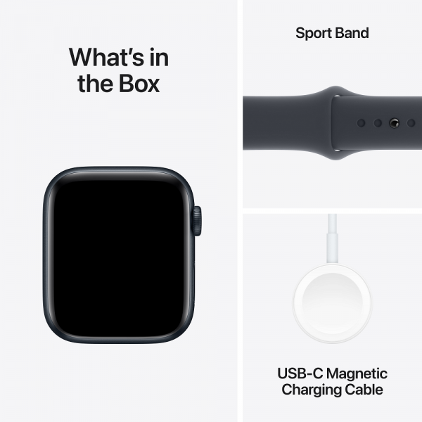  Смарт-годинник Apple Watch SE 2024 GPS 44mm Midnight Aluminium Case with Midnight Sport Band - S/M (MXEJ3QH/A)