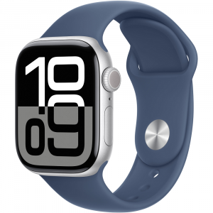  Смарт-часы Apple Watch Series 10 GPS 42mm Silver Aluminium Case with Denim Sport Band - S/M (MWWA3QH/A)
