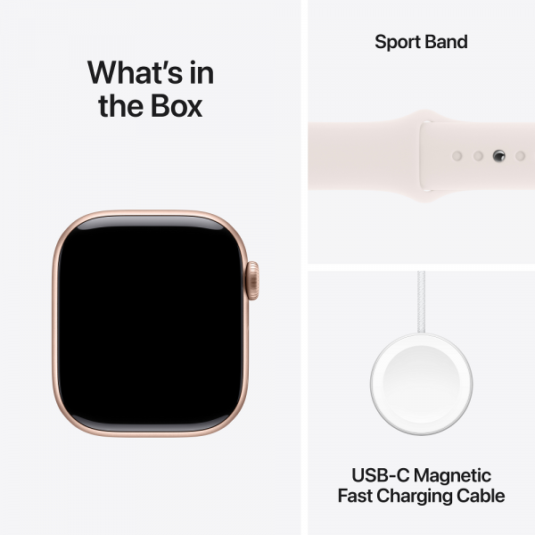  Смарт-годинник Apple Watch Series 10 GPS 42mm Rose Gold Aluminium Case with Light Blush Sport Band - S/M (MWWH3QH/A)