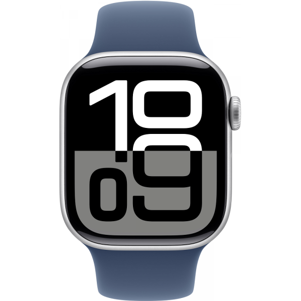  Смарт-годинник Apple Watch Series 10 GPS 46mm Silver Aluminium Case with Denim Sport Band - S/M (MWWL3QH/A)