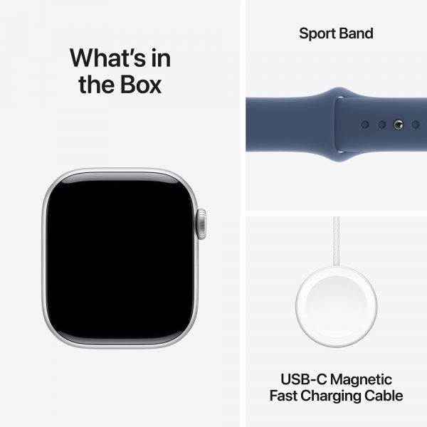  Смарт-годинник Apple Watch Series 10 GPS 46mm Silver Aluminium Case with Denim Sport Band - S/M (MWWL3QH/A)