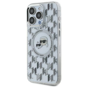 Чохол Karl Lagerfeld IML Monogram Karl &amp; Choupette Head для iPhone 16 Pro Transparent with MagSafe (KLHMP16LHMCKMHT)