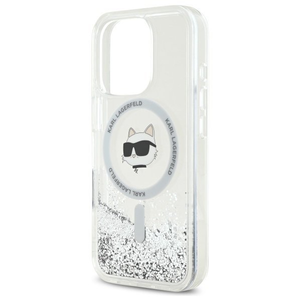  Чохол Karl Lagerfeld Liquid Glitter Choupette Head для iPhone 16 Pro Max Transparent with MagSafe (KLHMP16XLGCHSGH)