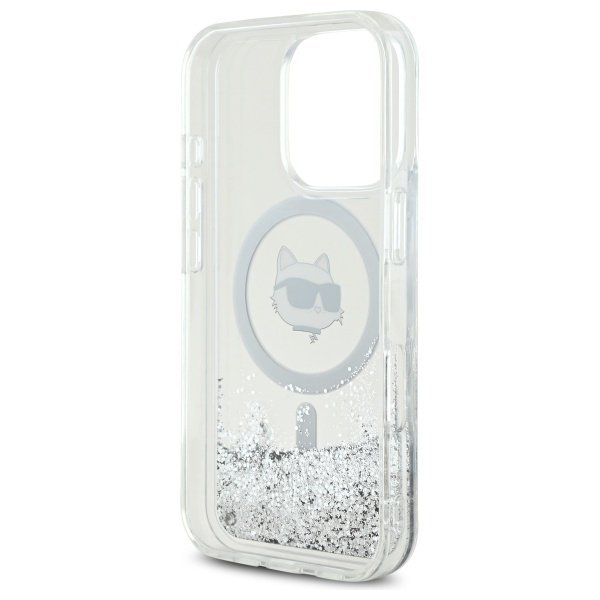  Чохол Karl Lagerfeld Liquid Glitter Choupette Head для iPhone 16 Pro Max Transparent with MagSafe (KLHMP16XLGCHSGH)